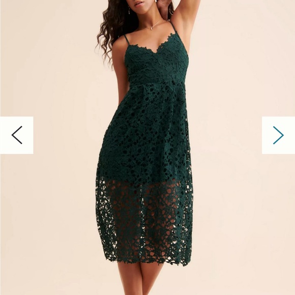 Astr Green Lace Midi Dress - Picture 1 of 1